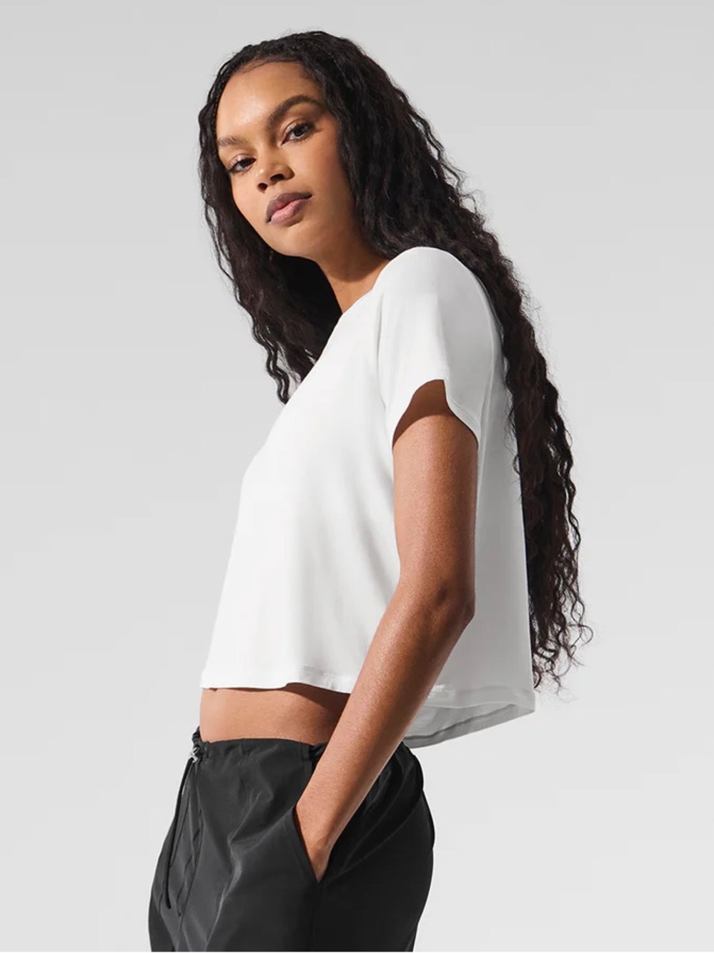 ALO Cropped All Day Short Sleeve Tee - Small